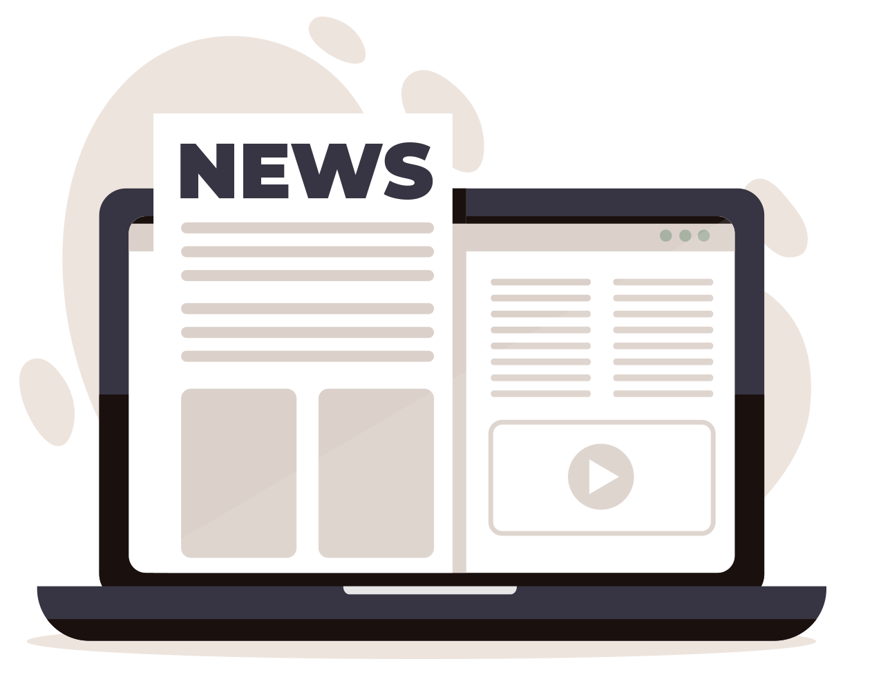 A laptop computer with a newspaper on the screen.