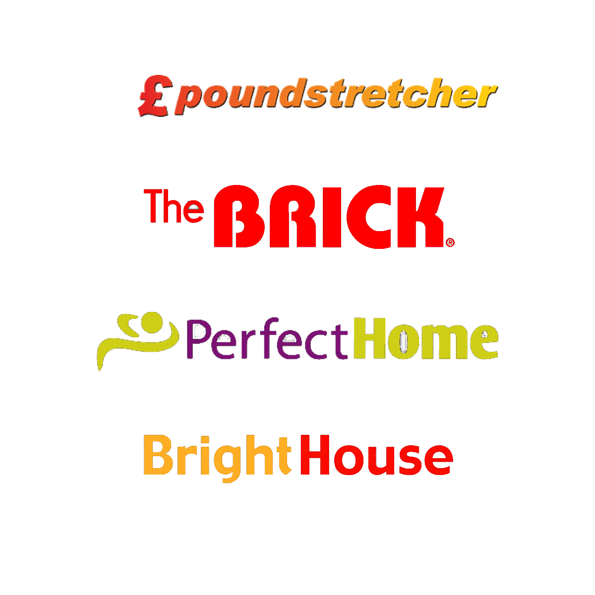 The brick perfect home and bright house logos on a white background