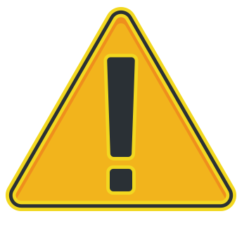 A yellow triangle with an exclamation point inside of it